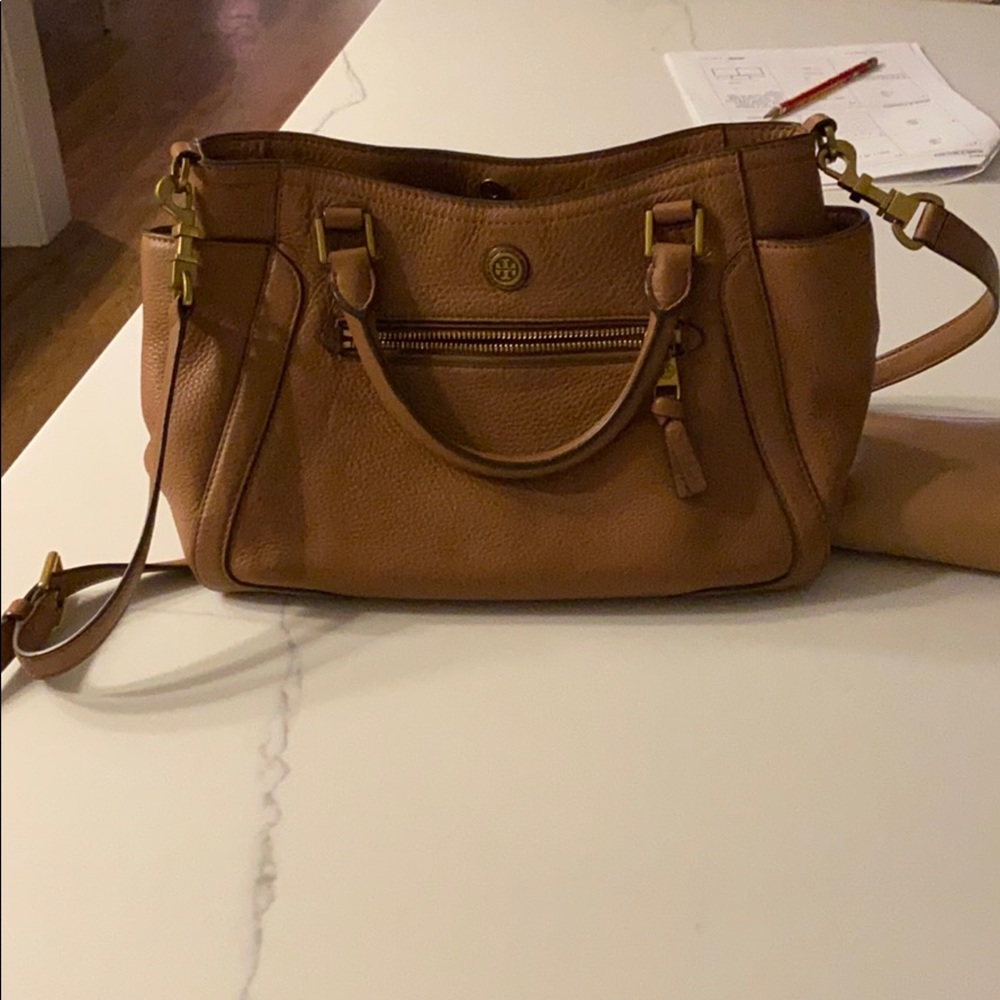 Tori Burch light brown leather bag!